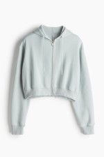 Short Hooded Sweatshirt Jacket