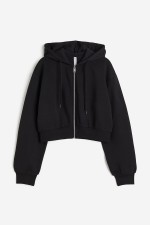 Short Hooded Sweatshirt Jacket