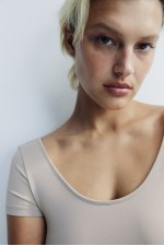 Microfiber Scoop-neck Top